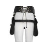 PU Leather Waist Packs Utility Lace Up Zipper Waist Belt Bag Phone Pouch Vintage Military Waist Packs Gothic Steampunk Style New