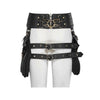 PU Leather Waist Packs Utility Lace Up Zipper Waist Belt Bag Phone Pouch Vintage Military Waist Packs Gothic Steampunk Style New