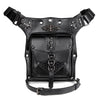 Cool SteamPunk Leather Waist Bag Retro Hiking Crossbody Bag Rock Men Women Gothic Black Fanny Packs Fashion Motorcycle Leg Bags