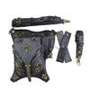 Steampunk Leather Men Thigh Drop Leg Bag Punk Rivet Motorcycle Women Messenger Bags Shoulder Crossbody Bag Waist Fanny Packs
