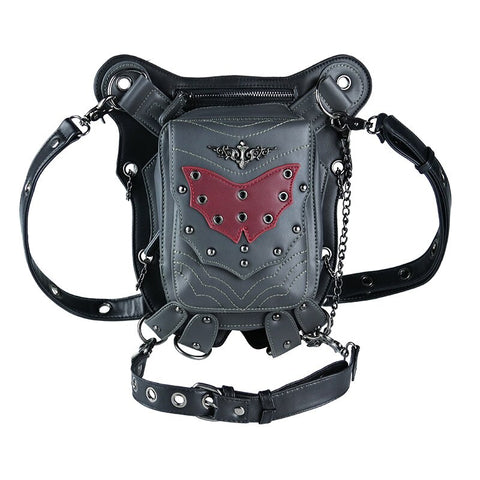 Steampunk Waist Leg Bags Women Men Victorian Style Holster Bag Bat Design Motorcycle Thigh Hip Belt Packs Messenger Shoulder Bag