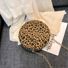 2018 New Fashion Leopard Small Round Bag Dinner Bag Female Korean Version Women's Chain Shoulder Slung Retro Box Bag