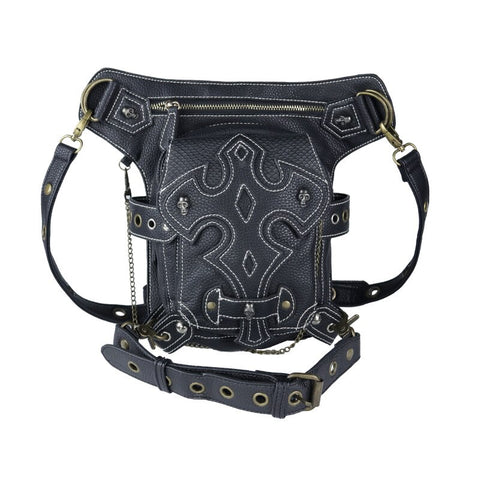 Steampunk Bags Gothic Waist Bags Packs Retro Rock Leather Women Fashion Men Holster 2019 Shoulder Messenger Leg Bags Punk Wind