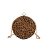 2018 New Fashion Leopard Small Round Bag Dinner Bag Female Korean Version Women's Chain Shoulder Slung Retro Box Bag