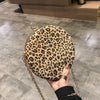 2018 New Fashion Leopard Small Round Bag Dinner Bag Female Korean Version Women's Chain Shoulder Slung Retro Box Bag