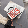 Pu Leather Cartoon Print Letter Women Fashion Shoulder Crossbody Handbags Ladies Casual Box Bag Clutch Top-handle Totes Bag
