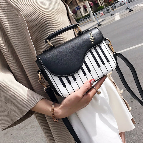 Cute Piano Pattern Shoulder Bag Fashion Pu Leather Casual Ladies Handbag Crossbody Messenger Bag Pouch Totes Women's Flap
